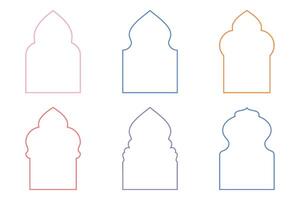 Islamic Arch Design Thin Line silhouettes Design pictogram symbol visual illustration colerful vector