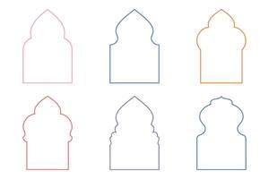 Islamic Arch Design Thin Line silhouettes Design pictogram symbol visual illustration colerful vector