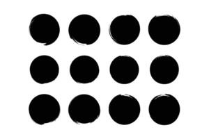 Circle Shape Filled Bold grunge shape Brush stroke pictogram symbol visual illustration Set vector