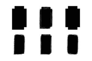 vertical rectángulo forma glifo grunge forma cepillo carrera pictograma símbolo visual ilustración conjunto vector