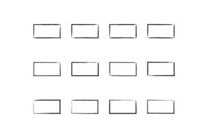 horizontal rectángulo forma Delgado línea grunge forma cepillo carrera pictograma símbolo visual ilustración conjunto vector
