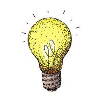 lightbulb bulb sketch hand drawn vector