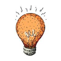 lamp bulb sketch hand drawn vector