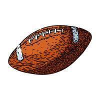 rugby american football ball sketch hand drawn vector