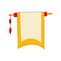 banner chinese scroll cartoon illustration vector