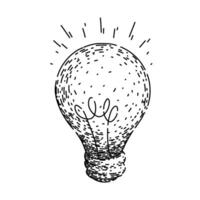 lamp bulb sketch hand drawn vector