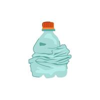 garbage crumpled plastic bottle cartoon illustration vector