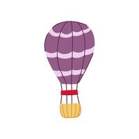 basket hot air balloon cartoon illustration vector