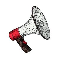 announce megaphone sketch hand drawn vector