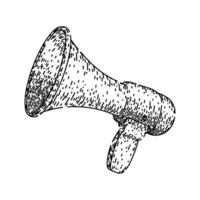 loudspeaker megaphone sketch hand drawn vector