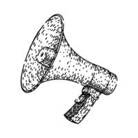 announce megaphone sketch hand drawn vector