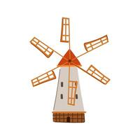 energy mill farm cartoon illustration vector