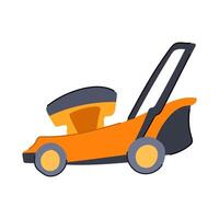 grass lawn mower cartoon illustration vector