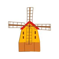 agriculture mill farm cartoon illustration vector