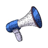 loudspeaker megaphone sketch hand drawn vector