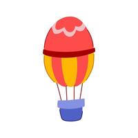 high hot air balloon cartoon illustration vector