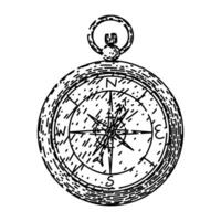 compass retro travel vintage sketch hand drawn vector