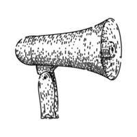 loud megaphone sketch hand drawn vector