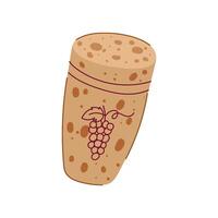 kitchen wine cork bottle cartoon illustration vector