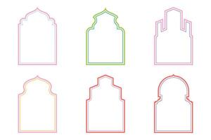 Islamic Arch Design dubble Line stroke silhouettes Design pictogram symbol visual illustration colerful vector