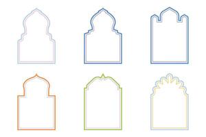 Islamic Arch Design dubble Line stroke silhouettes Design pictogram symbol visual illustration colerful vector