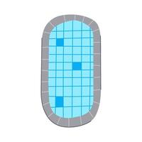 swimming top view pool cartoon illustration vector