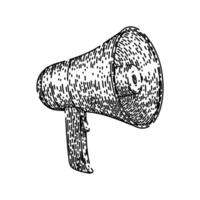 isolated megaphone sketch hand drawn vector