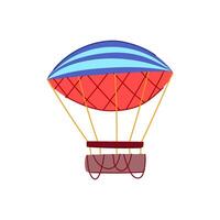 fly hot air balloon cartoon illustration vector