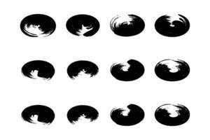 horizontal circulo forma negrita cepillo carrera pictograma símbolo visual ilustración conjunto vector
