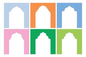 Islamic Arch Design Glyph Inverted Colerful Filled silhouettes Design pictogram symbol visual illustration vector