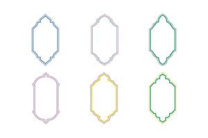 Islamic Vertical Frame Design double lines Outline Linear Colerful silhouettes Design pictogram symbol visual illustration vector