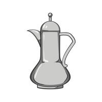 food arabic tea pot cartoon illustration vector