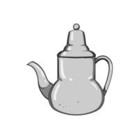 turkish arabic tea pot cartoon illustration vector