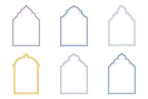 Islamic Arch Design dubble Line stroke silhouettes Design pictogram symbol visual illustration colerful vector