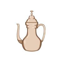 arabian arabic tea pot cartoon illustration vector