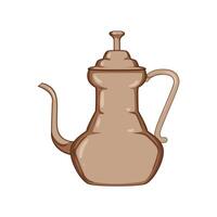 dallah arabic tea pot cartoon illustration vector