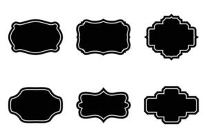 Label Frame Shape Glyph Line pictogram symbol visual illustration Set vector