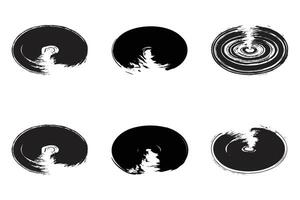 circle Shape Bold Line grunge shape Brush stroke pictogram symbol visual illustration Set vector