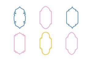 Islamic Vertical Frame Design Thin Line silhouettes Design pictogram symbol visual illustration Colerful vector