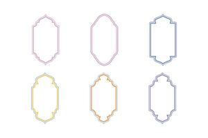 Islamic Vertical Frame Design double lines Outline Linear Colerful silhouettes Design pictogram symbol visual illustration vector
