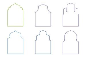 Islamic Arch Design Thin Line silhouettes Design pictogram symbol visual illustration colerful vector
