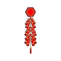 lantern chinese firecracker cartoon illustration vector