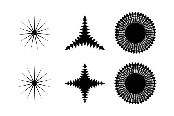 Abstract Sparkle Shape Symbol Sign pictogram symbol visual illustration Set