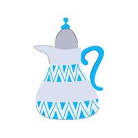 saudi arabic tea pot cartoon illustration vector