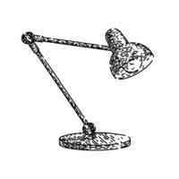 mesa escritorio lámpara bosquejo mano dibujado vector
