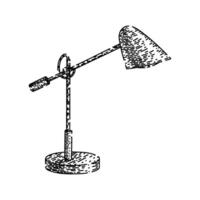 office desk lamp sketch hand drawn vector