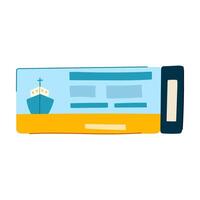 ocean cruise ship ticket cartoon illustration vector