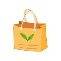 verde eco simpático compras bolso dibujos animados ilustración vector