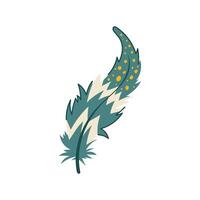blue feather exotic bird cartoon illustration vector