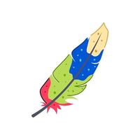 nature feather exotic bird cartoon illustration vector